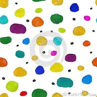 Seamless abstract circles gouache and acrylic pattern Stock Photo