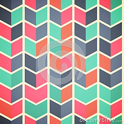 Seamless Abstract colorful background with arrows in retro color Vector Illustration