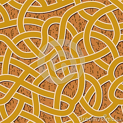 Seamless abstract complex maze, labyrinth path Vector Illustration