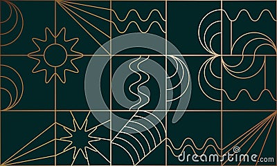 Seamless abstract composition. Simple geometric shapes create an abstract pattern Vector Illustration