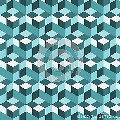 Seamless, abstract cube pattern. Colorful design, geometric Vector Illustration