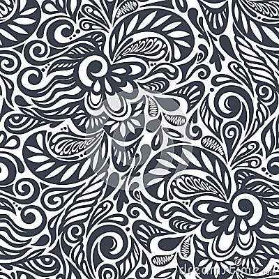 Seamless abstract curly floral pattern Stock Photo