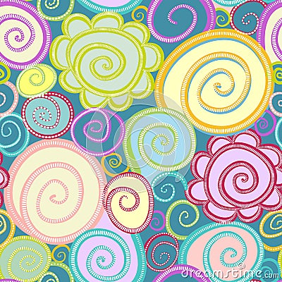 Seamless abstract curly wave pattern Stock Photo