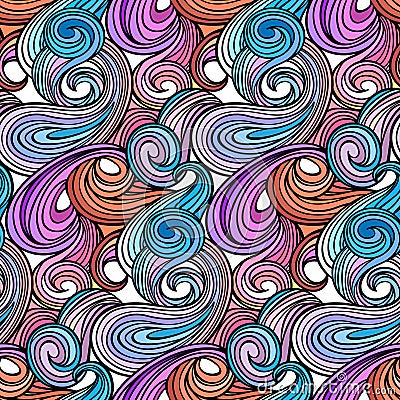 Seamless abstract curly wave pattern Stock Photo