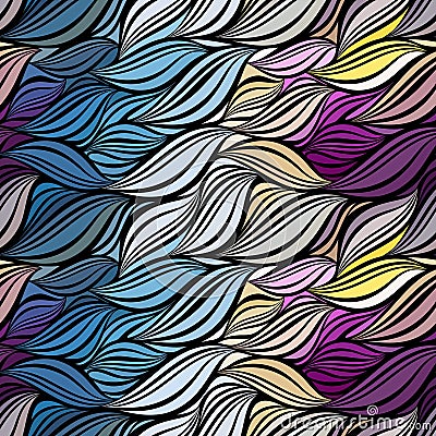 Seamless abstract curly wave pattern Stock Photo