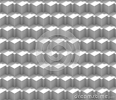 Seamless abstract 3d background pattern made of an array of multilayered cubes in shades of white Stock Photo