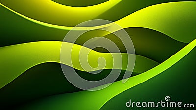 Seamless, Abstract 3D Wave Texture Pattern Background in Elegant Monochromatic Green for Design Stock Photo
