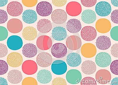 Seamless abstract dots circles pattern Vector Illustration