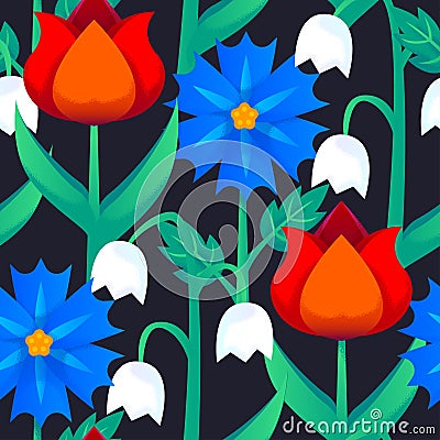 Seamless abstract floral pattern with flower for girl Stock Photo