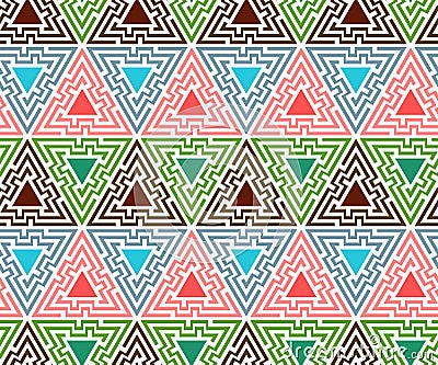 Seamless abstract geometric pattern background. Vintage ornament Vector Illustration