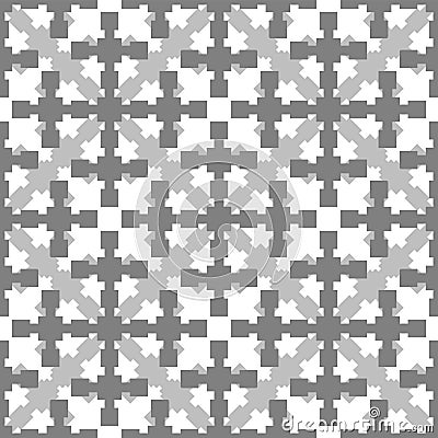 Seamless abstract geometric pattern crosses squares on a white background. Vector image Vector Illustration