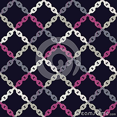 Seamless abstract geometric pattern. Mosaic texture. Chain texture. Brushwork. Hand hatching. Scribble texture. Vector Illustration