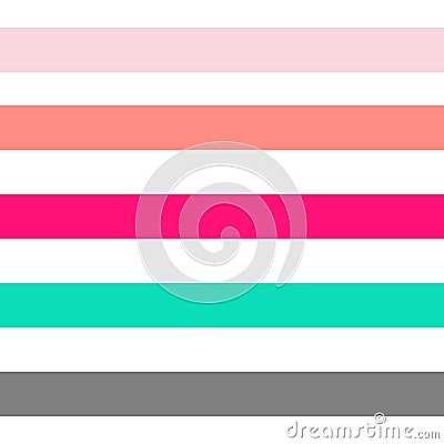 Seamless abstract geometric stripes vector pattern background with colorful horizontal lines white pink coral purple lilac aqua bl Vector Illustration