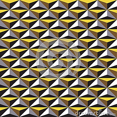 Seamless abstract geometric texture pattern background in white, grey, yellow and brown. Stock Photo