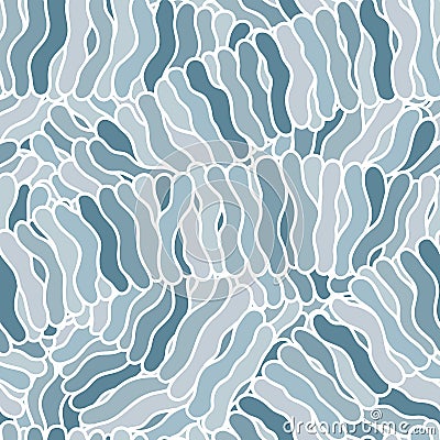 Seamless abstract hand-drawn waves pattern, wavy background. Vector Illustration