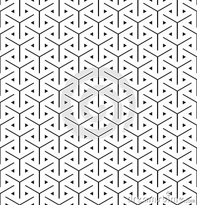 Seamless abstract intersecting hexagon weave mesh pattern Vector Illustration