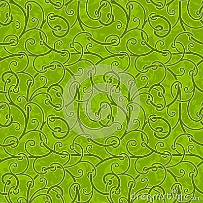 Seamless abstract liana twisted tendril background Vector Illustration