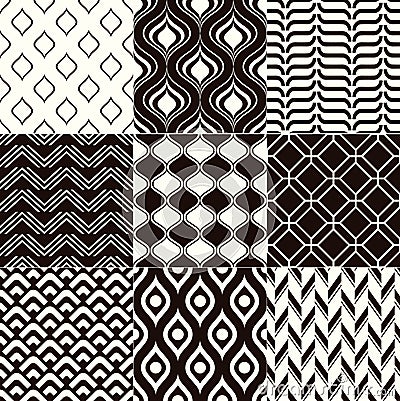 Seamless abstract monochrome pattern Vector Illustration