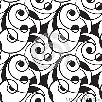 Seamless Abstract Monochrome Pattern Vector Illustration