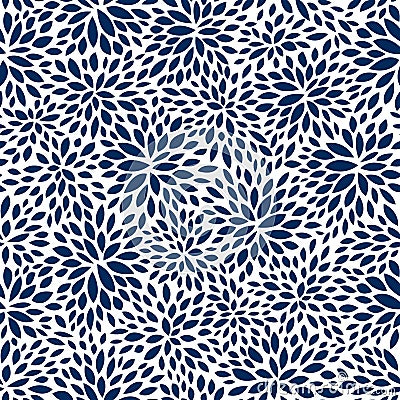 Seamless abstract navy leaf pattern, vector background Vector Illustration