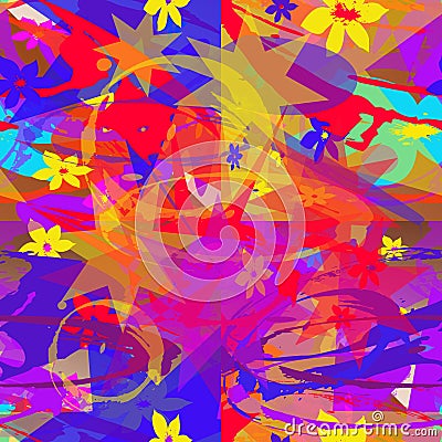 Seamless abstract pattern of multicolored elements. Stock Photo