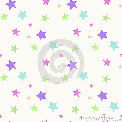 Seamless abstract pattern with pink and blue sharp stars on white background. Vector illustration. Vector fireworks Vector Illustration