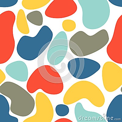 Seamless abstract pattern with spots and dots. Vector Illustration