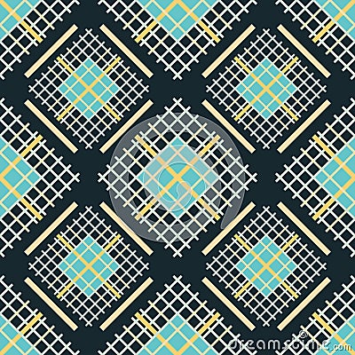 Seamless abstract pattern of square colored grilles Vector Illustration