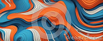 seamless abstract pattern of vector fluid curved lines creating a dynamic ripple effect Stock Photo