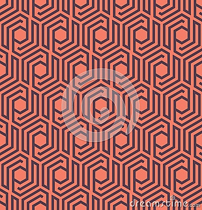 Seamles geometric pattern with lines and hexagons - vector eps8 Vector Illustration
