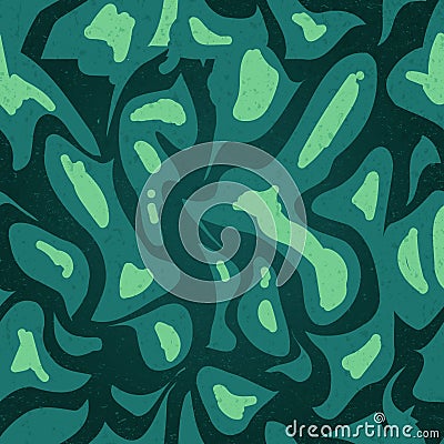 Seamless abstract tribal pattern in green colors with Hand drawn Vector Illustration