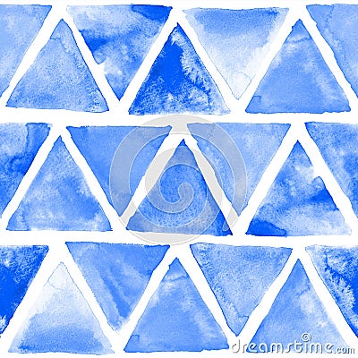 Seamless abstract watercolor retro triangular background Stock Photo