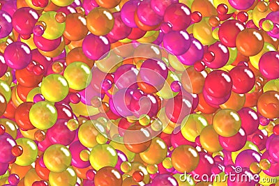 Seamless abstract yellow spheres, bubbles and balls tiling wrapping pattern Stock Photo