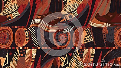 Seamless Africa Abstract Geometric Shapes Pattern Stock Photo