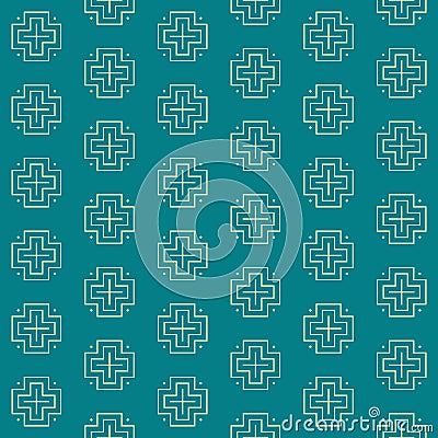 Tribal cross pattern in turquoise Stock Photo