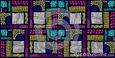 Seamless African pattern. Ethnic pattern on the carpet. Vector Illustration