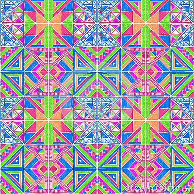 Seamless African pattern. Ethnic ornament on the carpet. Aztec style. Figure tribal embroidery. Indian, Mexican, folk pattern. Vector Illustration