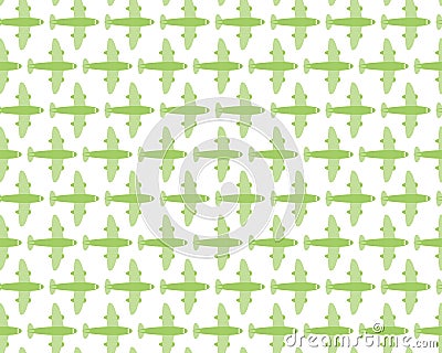 Seamless Airplane Commercial Flight Emerald Pattern Stock Photo