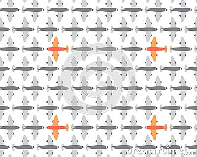 Seamless Airplane Commercial Flight Pattern Stock Photo