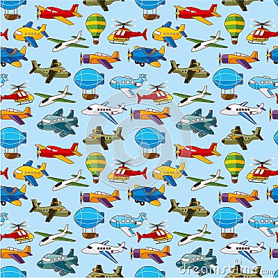 Seamless airplane pattern Vector Illustration