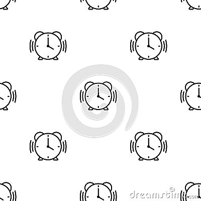 Seamless alarm icon pattern on white background Stock Photo