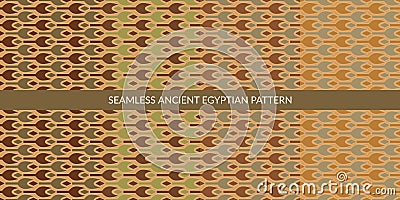 Seamless Ancient Egyptian Pattern Set Vector Illustration Art Vector Illustration