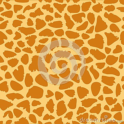 Giraffe skin texture, seamless pattern, repeating the orange and yellow spots, background, Safari, zoo, jungle. Vector. Vector Illustration