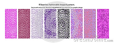 Seamless animal pattern skin fur vector pack. Vector Illustration