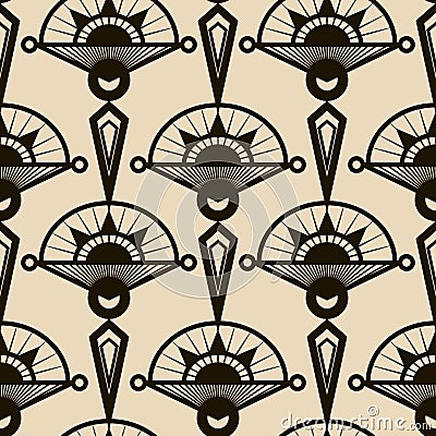 Seamless antique pattern ornament. Geometric art deco stylish ba Vector Illustration