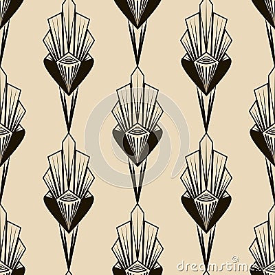 Seamless antique pattern ornament. Geometric art deco stylish ba Vector Illustration