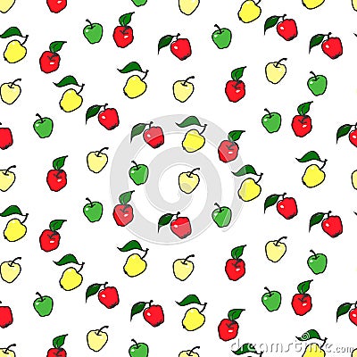 Seamless apple pattern Vector Illustration