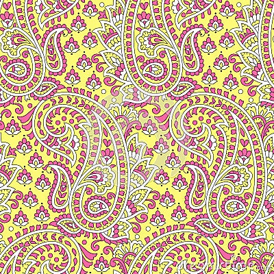 Seamless Arabian paisley pattern background Stock Photo