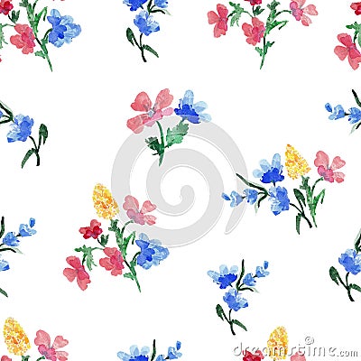 Seamless astern with flowers Vector Illustration