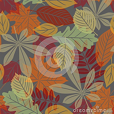 Seamless with autumn leaves Vector Illustration